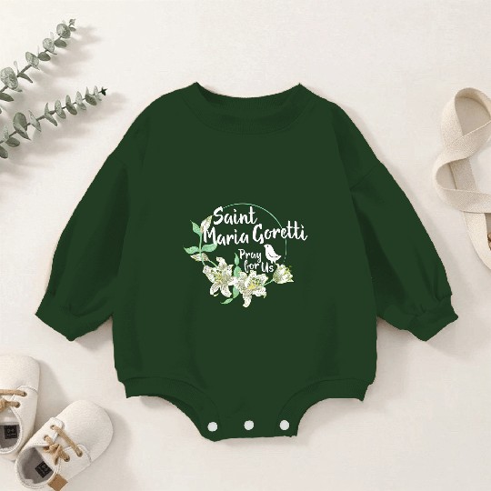 St. Maria Goretti Purity Catholic Saints Lily Symb Baby Romper Sweatshirts