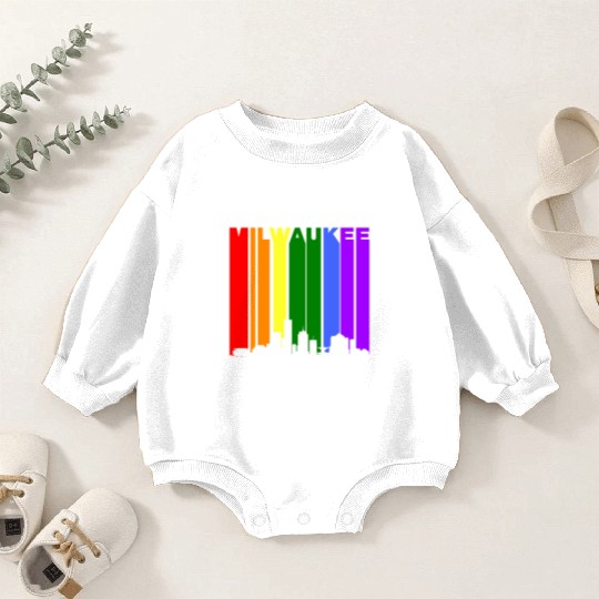 Milwaukee Wisconsin Rainbow LGBT Gay Pride Baby Romper Sweatshirts