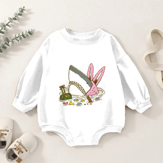 The Easter Shark, Funny Easter,Cute Bunny In Shark Baby Romper Sweatshirts