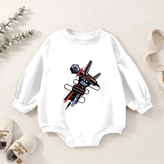 hard rock horns robot Baby Romper Sweatshirts