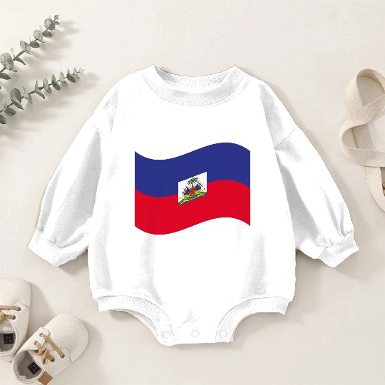 flag haiti Baby Romper Sweatshirts