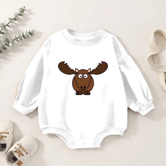 Elk Deer Moose Head Hunter Comic Gift Present Baby Romper Sweatshirts