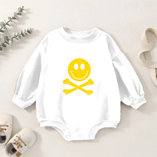 Smiley Pirate Skull and Crossbones Baby Romper Sweatshirts