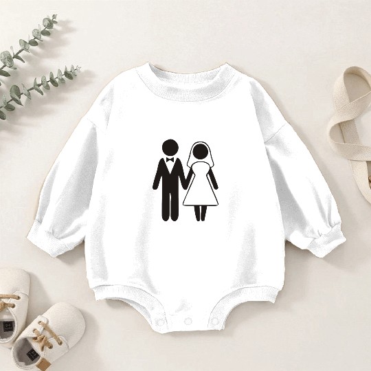 Bride And Groom Silhouette Baby Romper Sweatshirts