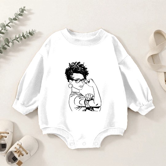 Black Strong Woman African American We Can Do It Baby Romper Sweatshirts