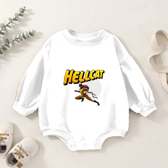 Mens Marvel Hell Cat Hella Cat Hellcat New cat Baby Romper Sweatshirts