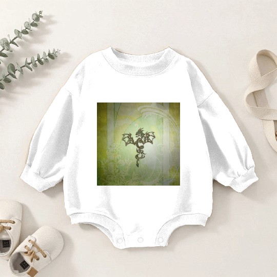 Awesome chinese dragon green colors Baby Romper Sweatshirts