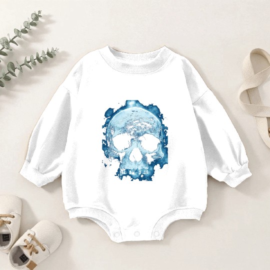 Blue Flame Halloween Death Skull Baby Romper Sweatshirts