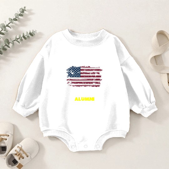 DD-214 Us Armed Forces Alumni American Flag Baby Romper Sweatshirts