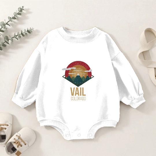 Snowboard Vail Colorado Snowpark Ski Winter Gift Baby Romper Sweatshirts