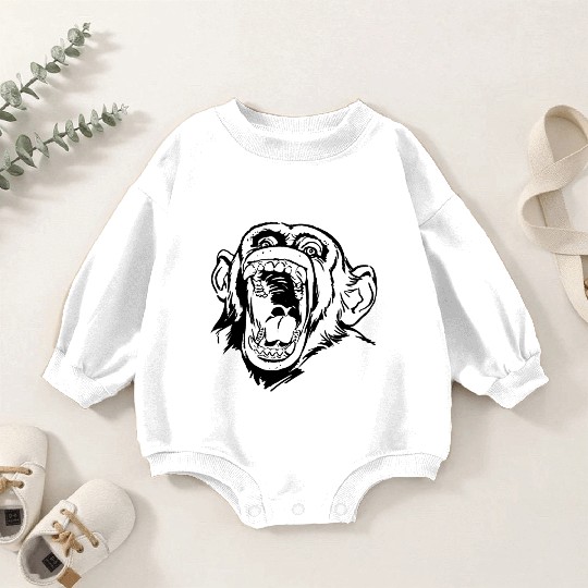 Angry monkey face Baby Romper Sweatshirts