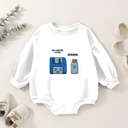 Floppy Disc USB Data Nerd Computer Science Gift Baby Romper Sweatshirts