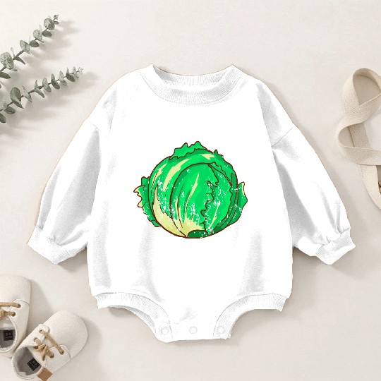 Retro Vintage Grunge Style Lettuce Baby Romper Sweatshirts