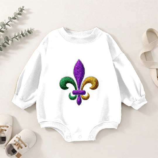 Mardi Gras New Orleans SaintsFleur De Lis Bling Baby Romper Sweatshirts