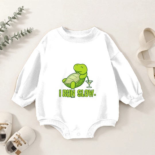 I'm slowly running turtle gift Baby Romper Sweatshirts