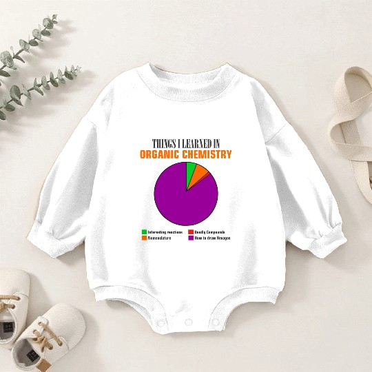 Things I learned in Organic Chemistry pie chart Baby Romper Sweatshirts