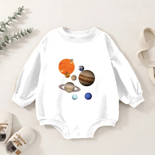 realistic Solar System planet Outer Space Explorer Baby Romper Sweatshirts