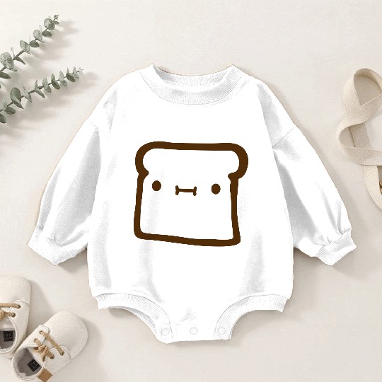 bread toast slice bun sweet cute Baby Romper Sweatshirts