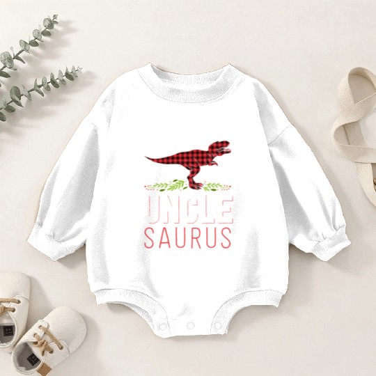 Uncle Saurus T Rex Bufallo Plaid Matching Family Baby Romper Sweatshirts