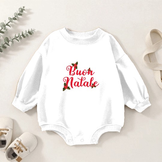 Buon Natale Italian Merry Christmas Holiday Baby Romper Sweatshirts