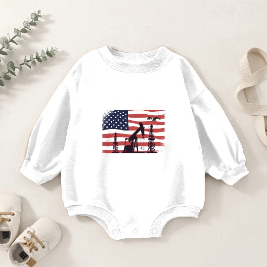 Oil Rig Worker Pump USA American Gas Oilfield Baby Romper Sweatshirts