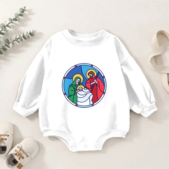 Josef Maria Jesus Jesus birth Bethlehem Christmas Baby Romper Sweatshirts