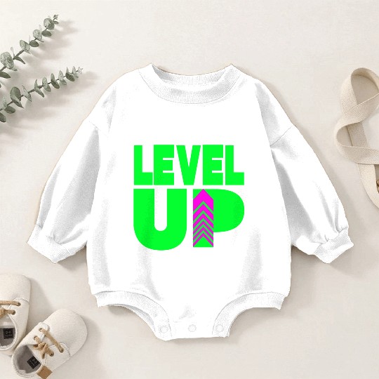 Level Up Neon Green Baby Romper Sweatshirts