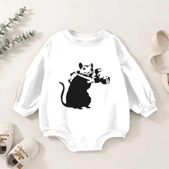 Rat with camera - Banksy Graffiti Baby Romper Sweatshirts