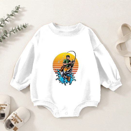 Fisherman Fishing Bass Fishing Fish Fun Gift Idea Baby Romper Sweatshirts