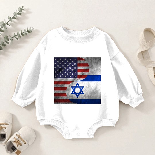 USA Israel Dual Yin Yang Flag Baby Romper Sweatshirts