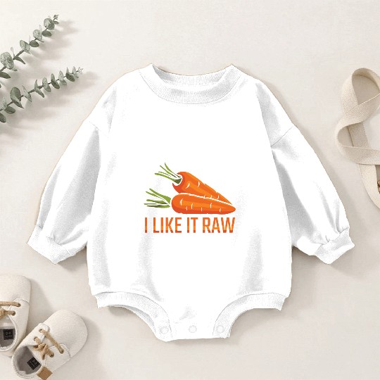 Funny Veggie Foodie Vegetarian Carrot Raw Food Baby Romper Sweatshirts
