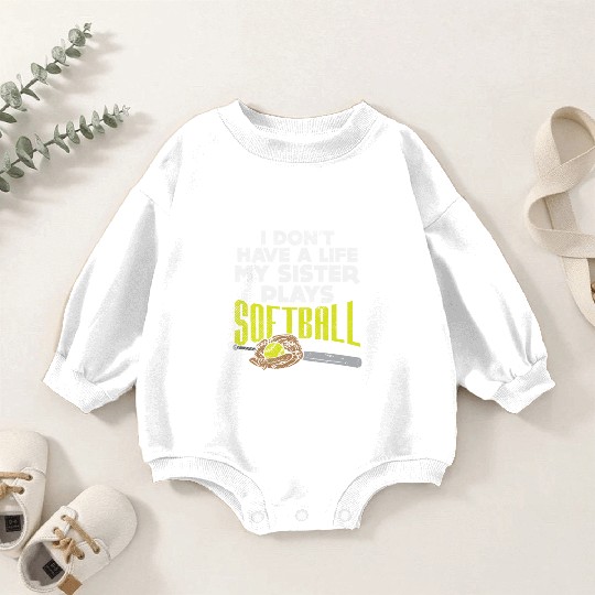 Softball Sister Baby Romper Sweatshirts