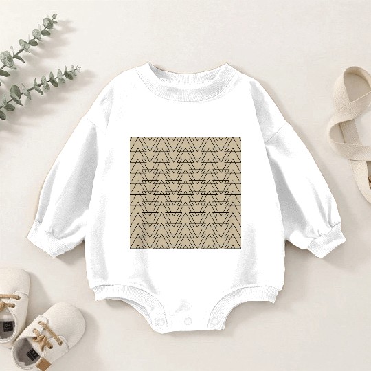 Triangle Beige Black Baby Romper Sweatshirts