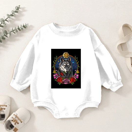 Psychedelic Wolf Baby Romper Sweatshirts