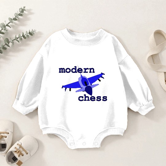 modern chess in royal blue Baby Romper Sweatshirts