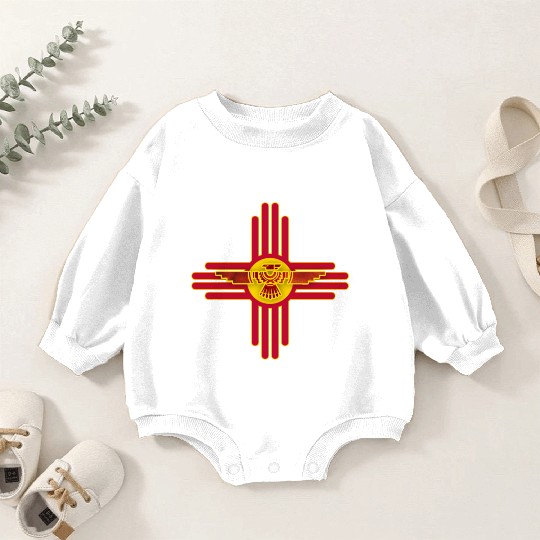 New Mexico Flag Zia Symbol Floral Nature Eagle So Baby Romper Sweatshirts