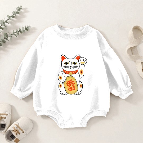 Japan Lucky Cat Japanese Maneki Neko Good Luck Cha Baby Romper Sweatshirts