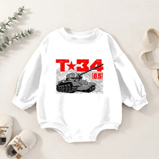 T-34-85 Soviet medium tank Baby Romper Sweatshirts