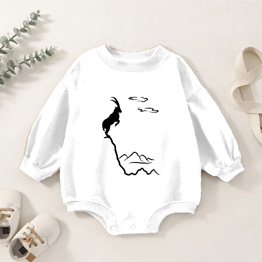 Mountain ibex, mountain goat Baby Romper Sweatshirts