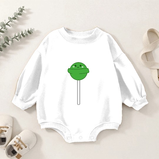 Cute Green Lollipop Baby Romper Sweatshirts
