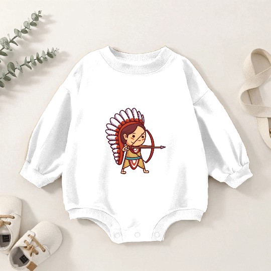 Native American Archer. Baby Romper Sweatshirts