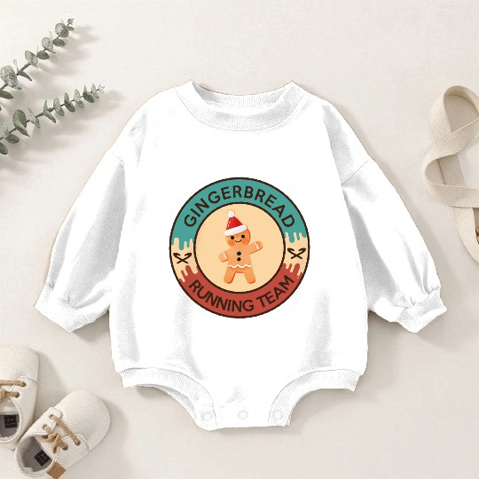 Gingerbread Running Team Baby Romper Sweatshirts
