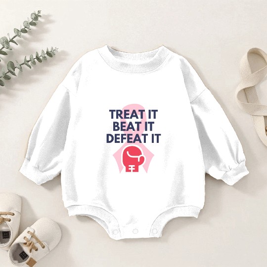 Stronger Than Cancer Beat The Cancer Baby Romper Sweatshirts