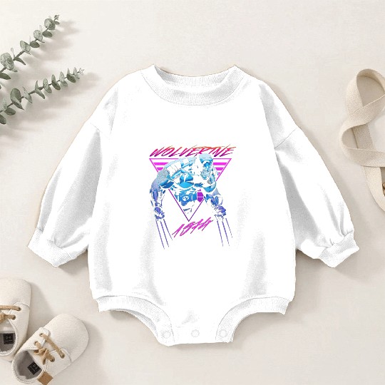 M-a-r-v-e-l W-o-l-verine Neon Retro Logan Graphic Baby Romper Sweatshirts