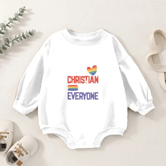 Gay Pride Ally This Christian Loves Everyone LGBT Baby Romper Sweatshirts