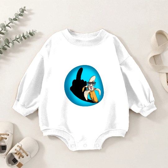 Dirty joke middle finger banana halloween shadow Baby Romper Sweatshirts