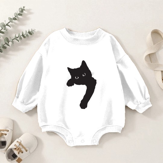 Cute Black Cat Baby Romper Sweatshirts