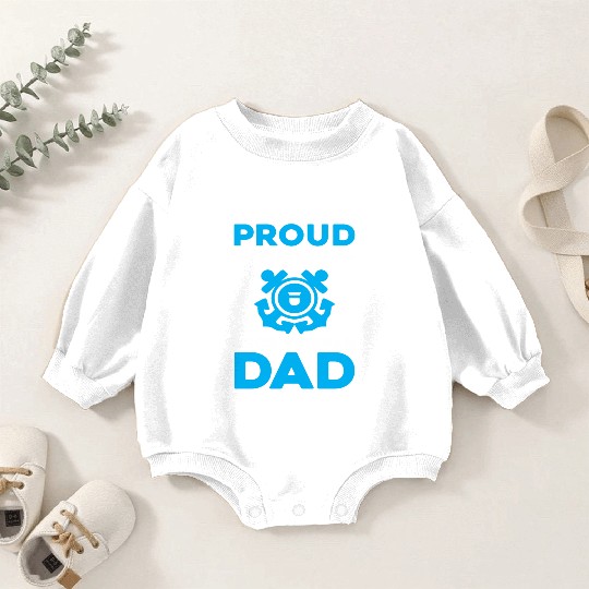 Proud Of My USCG Veteran Dad Coast Guard Baby Romper Sweatshirts