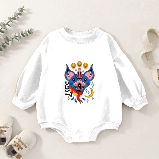 TRIPPY BAT TATTOO SURREAL Baby Romper Sweatshirts