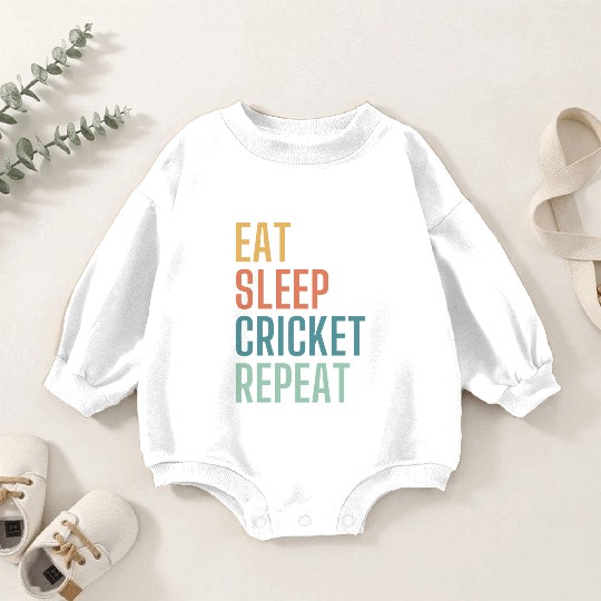 Eat Sleep Cricket Repeat Baby Romper Sweatshirts